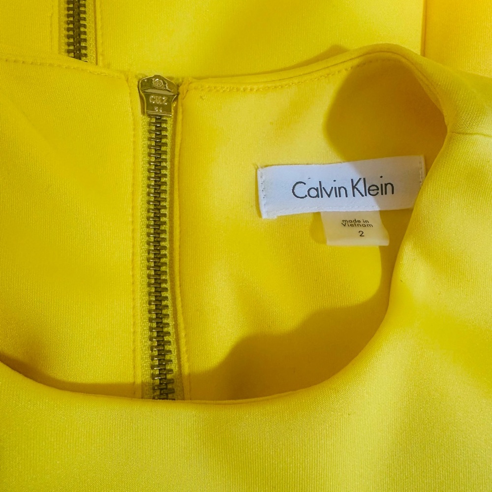 Calvin Klein Vibrant Yellow Zipper Dress
